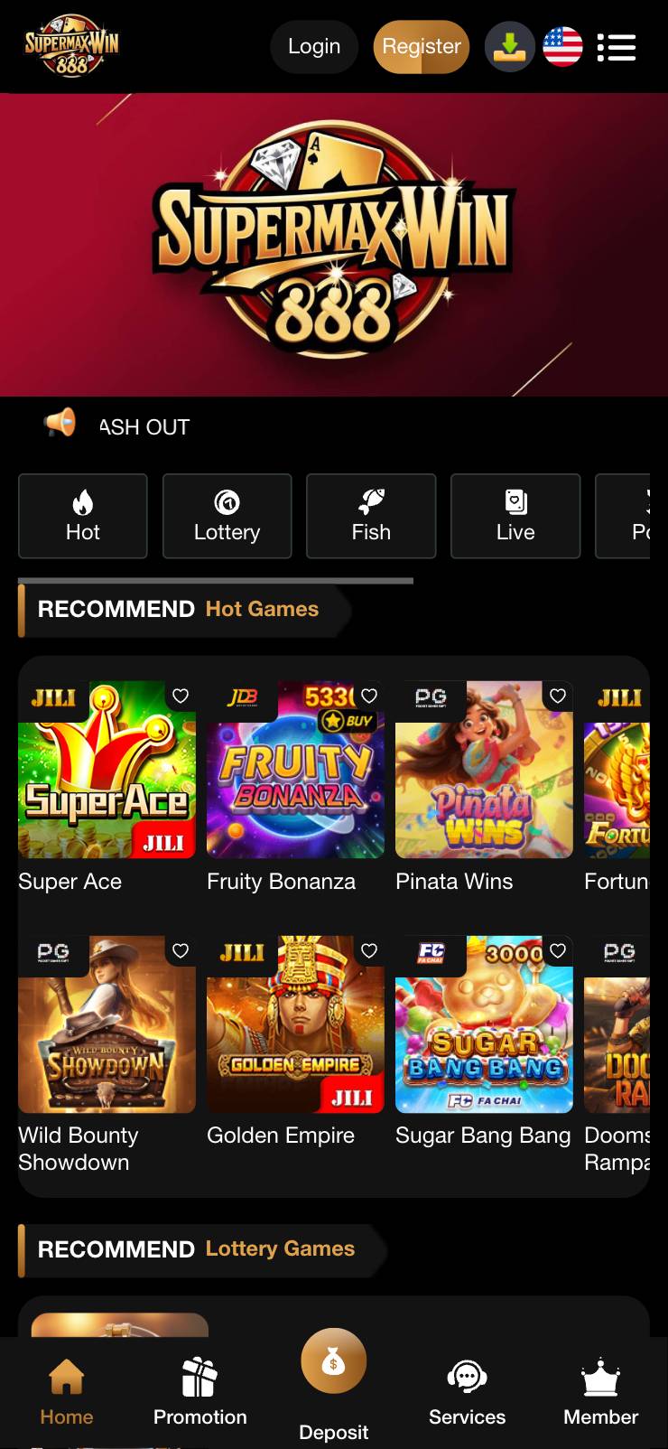 supermaxwin888: High-energy arcade game interface